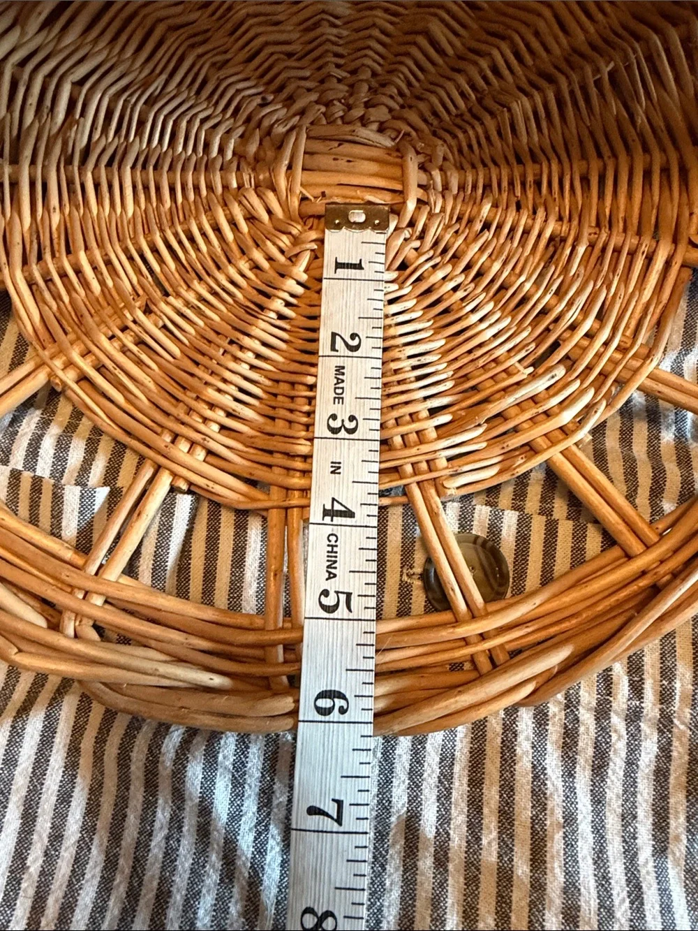 Woven Rattan Hanging Basket - Natural Tan